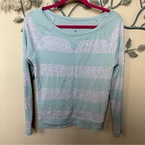 The Limited mint & gray stripe long sleeve heavyweight tshirt EUC Medium